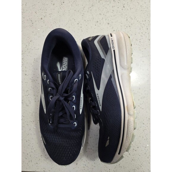 Brooks Ghost womens Lace Up Low Top Sneakers Navy White Mesh Rubber Athletic main image 7
